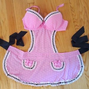 Pink French maid lingerie